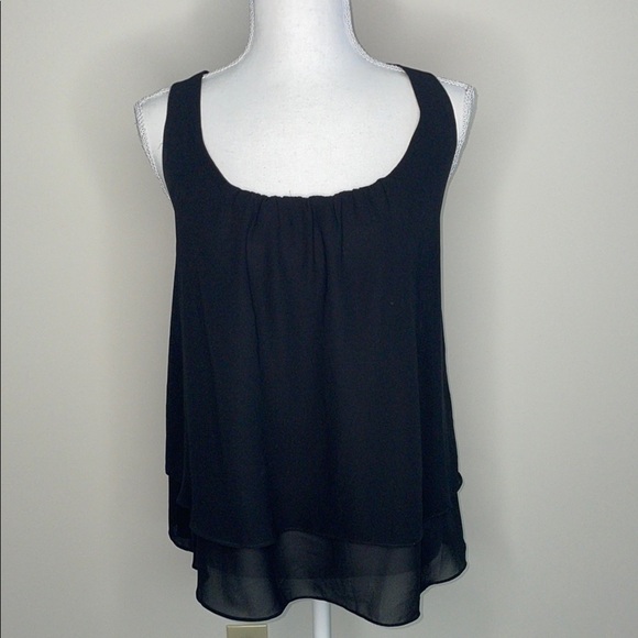 Rebecca Hampton Black Layered & Ruffled Sleeveless Top. Small - Picture 1 of 9